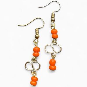 Bright Orange Infinity Earrings